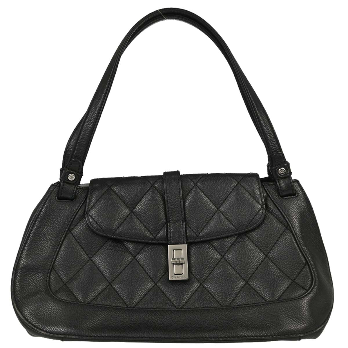 Chanel Black Caviar Skin Mademoiselle Lock Handbag