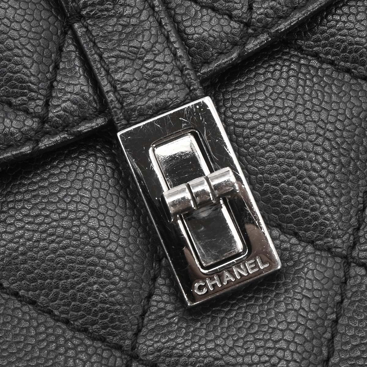 Chanel Black Caviar Skin Mademoiselle Lock Handbag