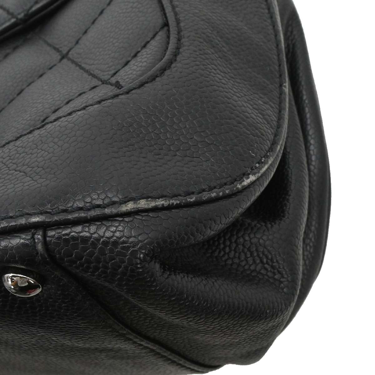 Chanel Black Caviar Skin Mademoiselle Lock Handbag