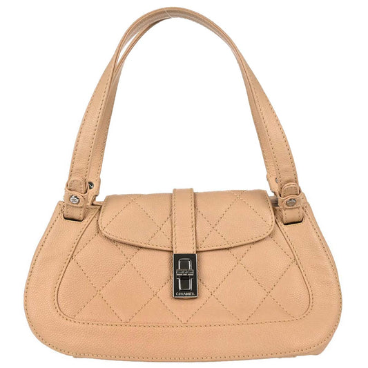Chanel Beige Caviar Mademoiselle Lock Handbag