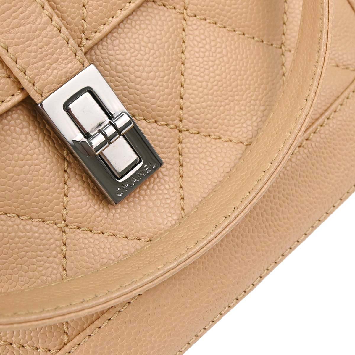 Chanel Beige Caviar Mademoiselle Lock Handbag
