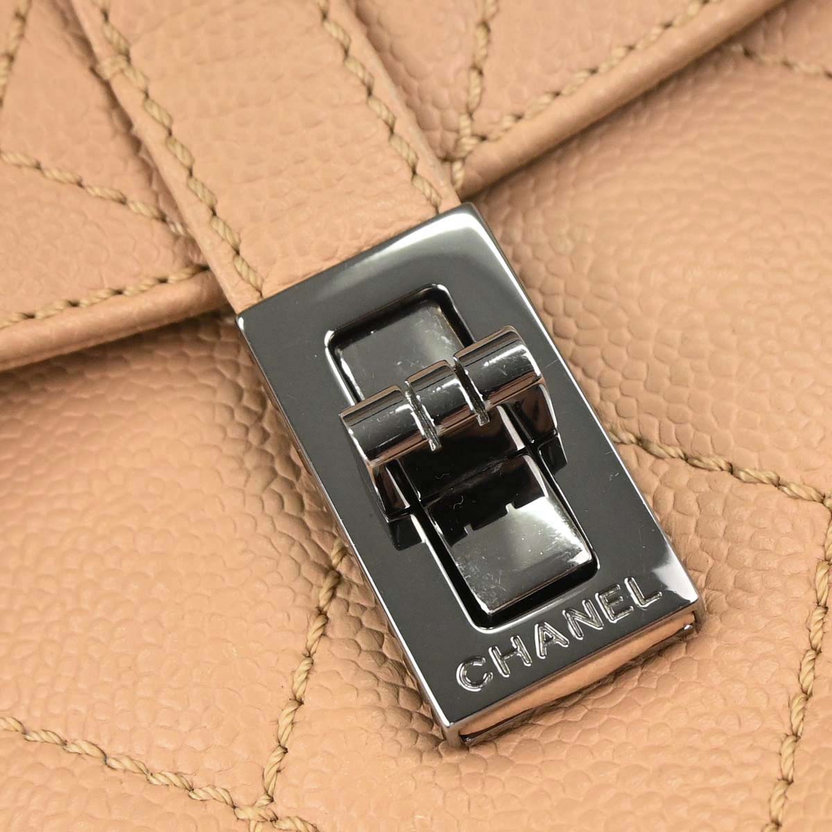 Chanel Beige Caviar Mademoiselle Lock Handbag