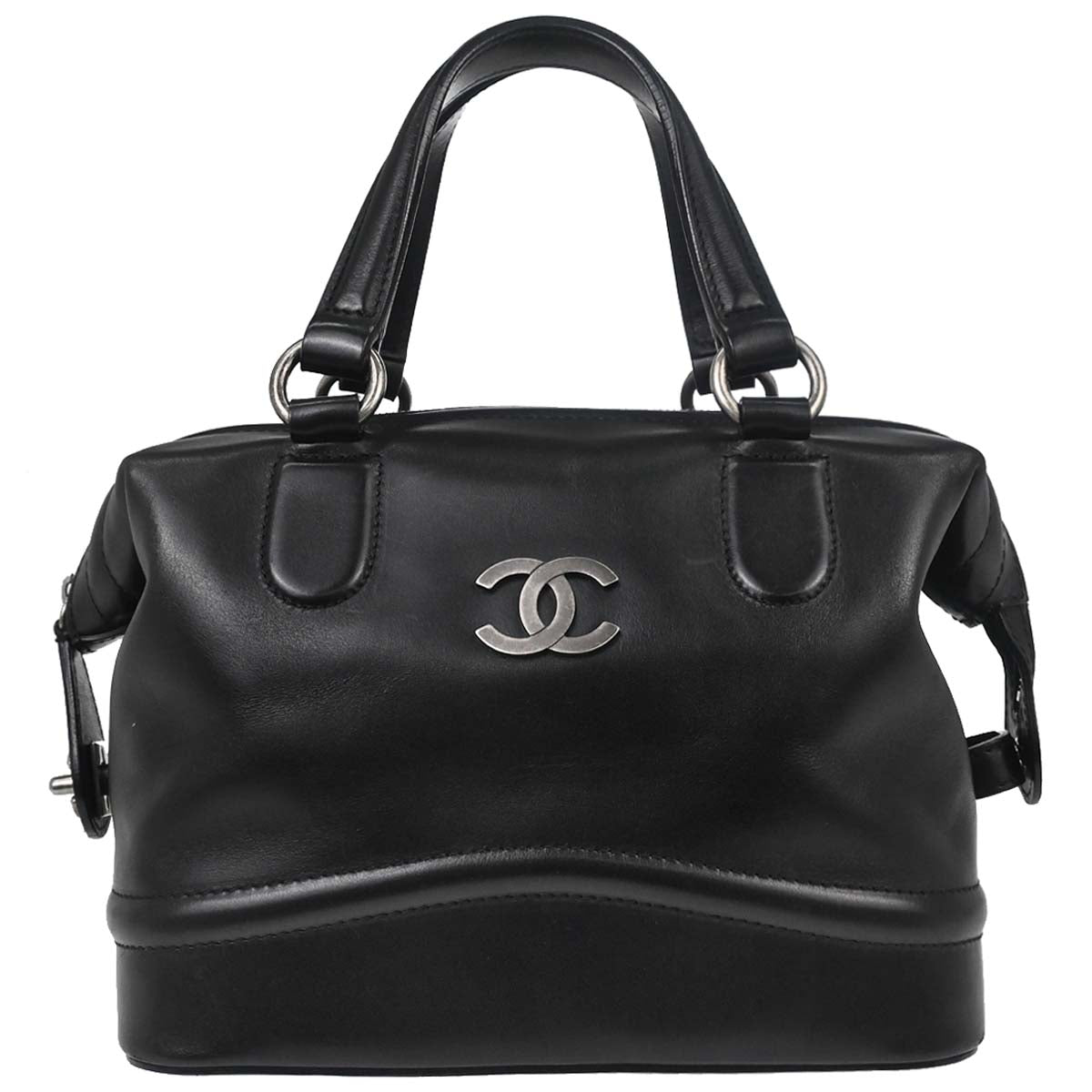 Chanel Black Calfskin Country Ride Doctor Bag Handbag