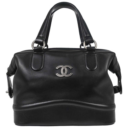 Chanel Black Calfskin Country Ride Doctor Bag Handbag