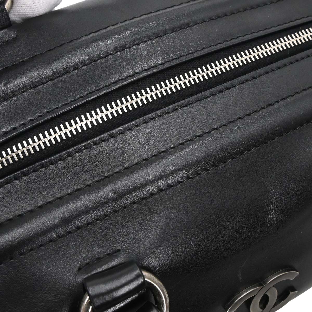 Chanel Black Calfskin Country Ride Doctor Bag Handbag