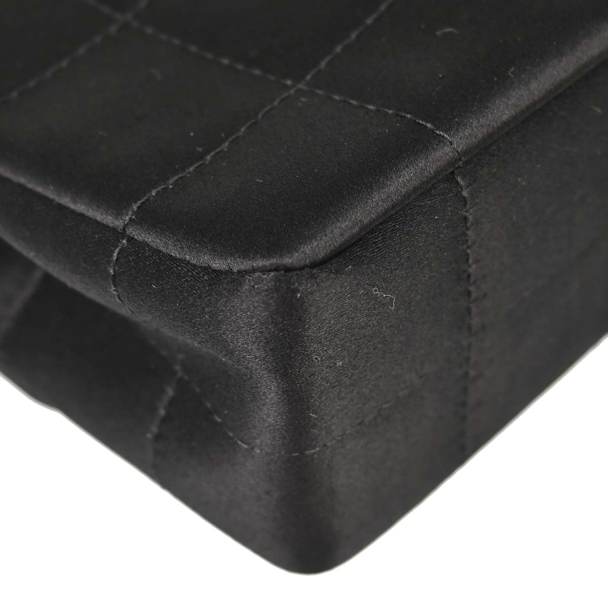 Chanel 2006-2008 Black Satin Camellia Choco Bar Shoulder Bag