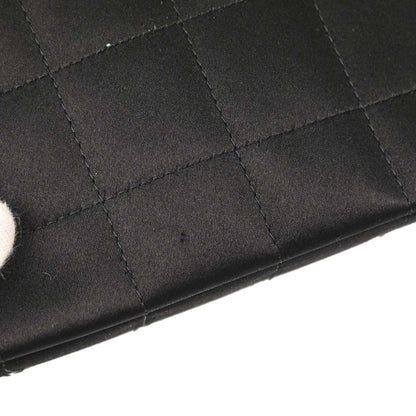 Chanel 2006-2008 Black Satin Camellia Choco Bar Shoulder Bag