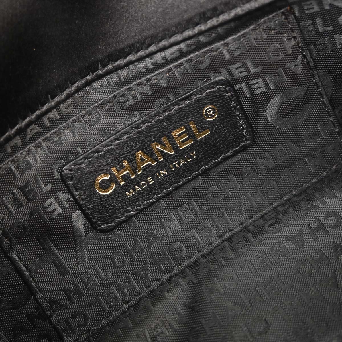 Chanel 2006-2008 Black Satin Camellia Choco Bar Shoulder Bag