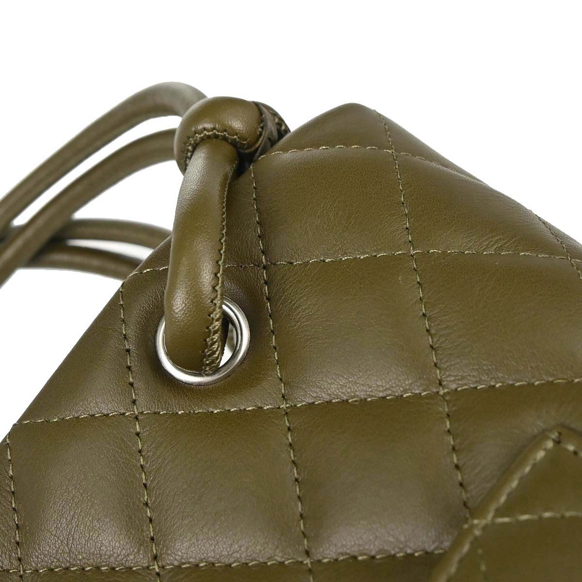 Chanel * Khaki Calfskin Python Cambon Ligne Tote Handbag