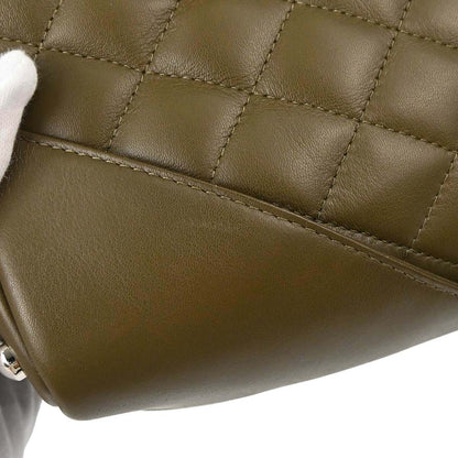 Chanel * Khaki Calfskin Python Cambon Ligne Tote Handbag