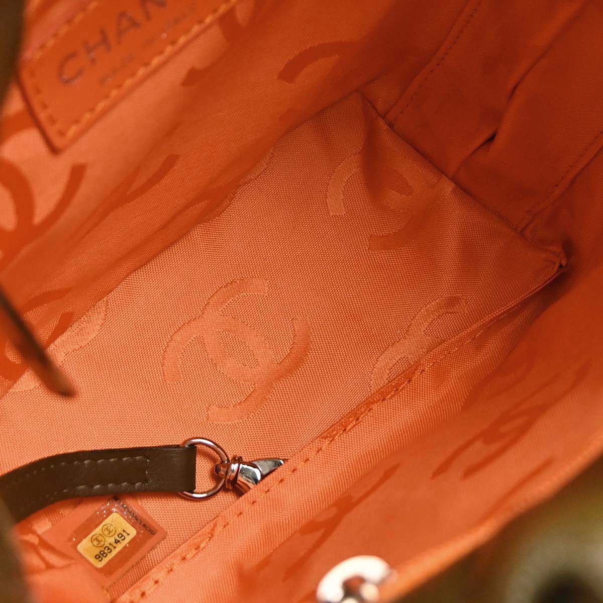 Chanel * Khaki Calfskin Python Cambon Ligne Tote Handbag
