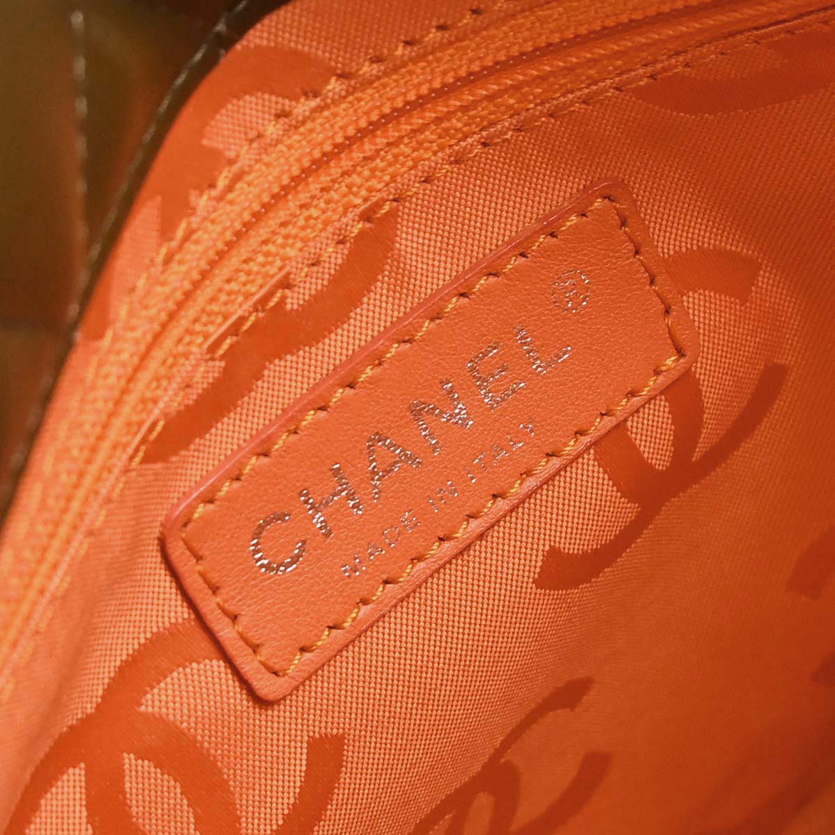 Chanel * Khaki Calfskin Python Cambon Ligne Tote Handbag