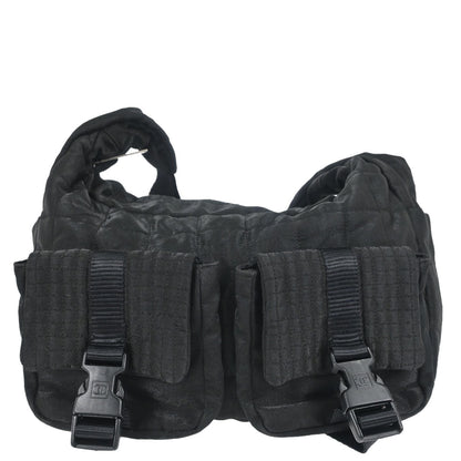 Chanel Black Quilted Nylon Sport Line Shoulder Bag