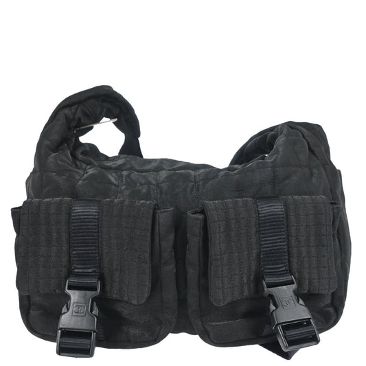 Chanel Black Quilted Nylon Sport Line Shoulder Bag