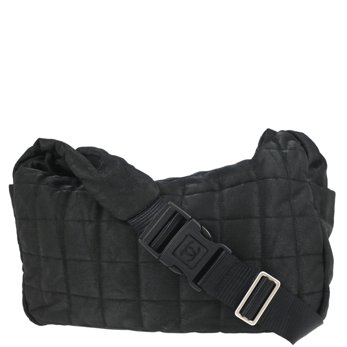Chanel Black Quilted Nylon Sport Line Shoulder Bag