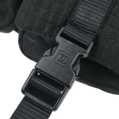Chanel Black Quilted Nylon Sport Line Shoulder Bag
