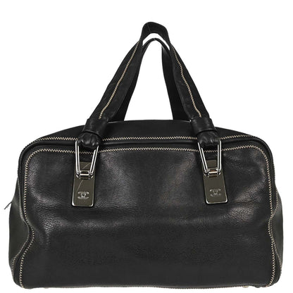 Chanel 2003-2004 Black Lambskin Stitch Handbag