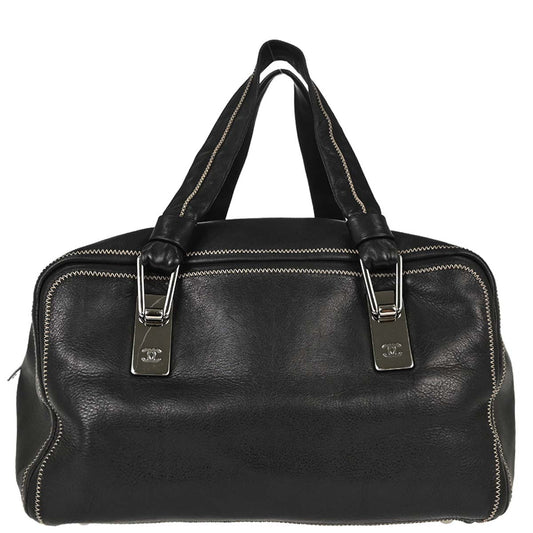 Chanel 2003-2004 Black Lambskin Stitch Handbag