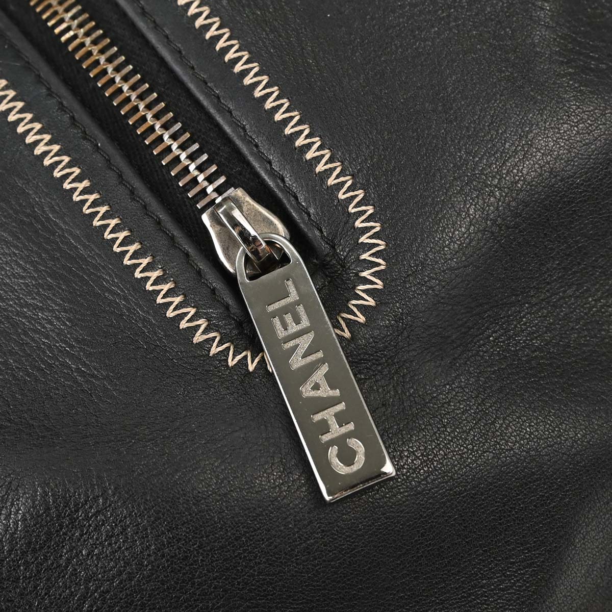 Chanel 2003-2004 Black Lambskin Stitch Handbag