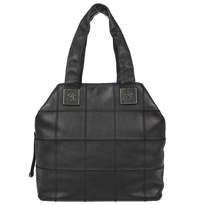 Chanel 2003-2004 Black Caviar Skin Choco Bar Wild Stitch Handbag
