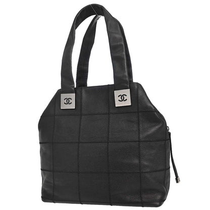 Chanel 2003-2004 Black Caviar Skin Choco Bar Wild Stitch Handbag