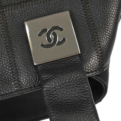 Chanel 2003-2004 Black Caviar Skin Choco Bar Wild Stitch Handbag