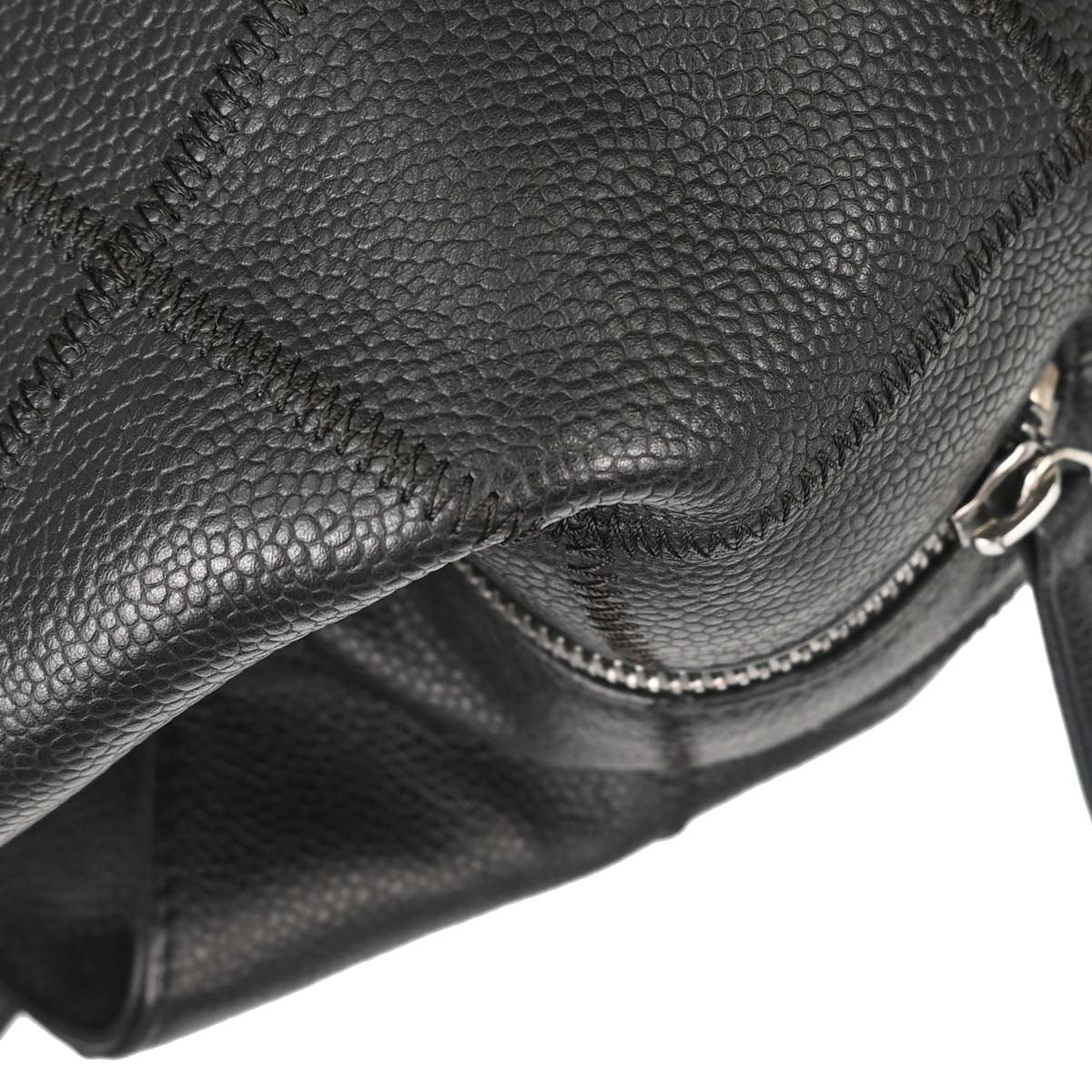 Chanel 2003-2004 Black Caviar Skin Choco Bar Wild Stitch Handbag