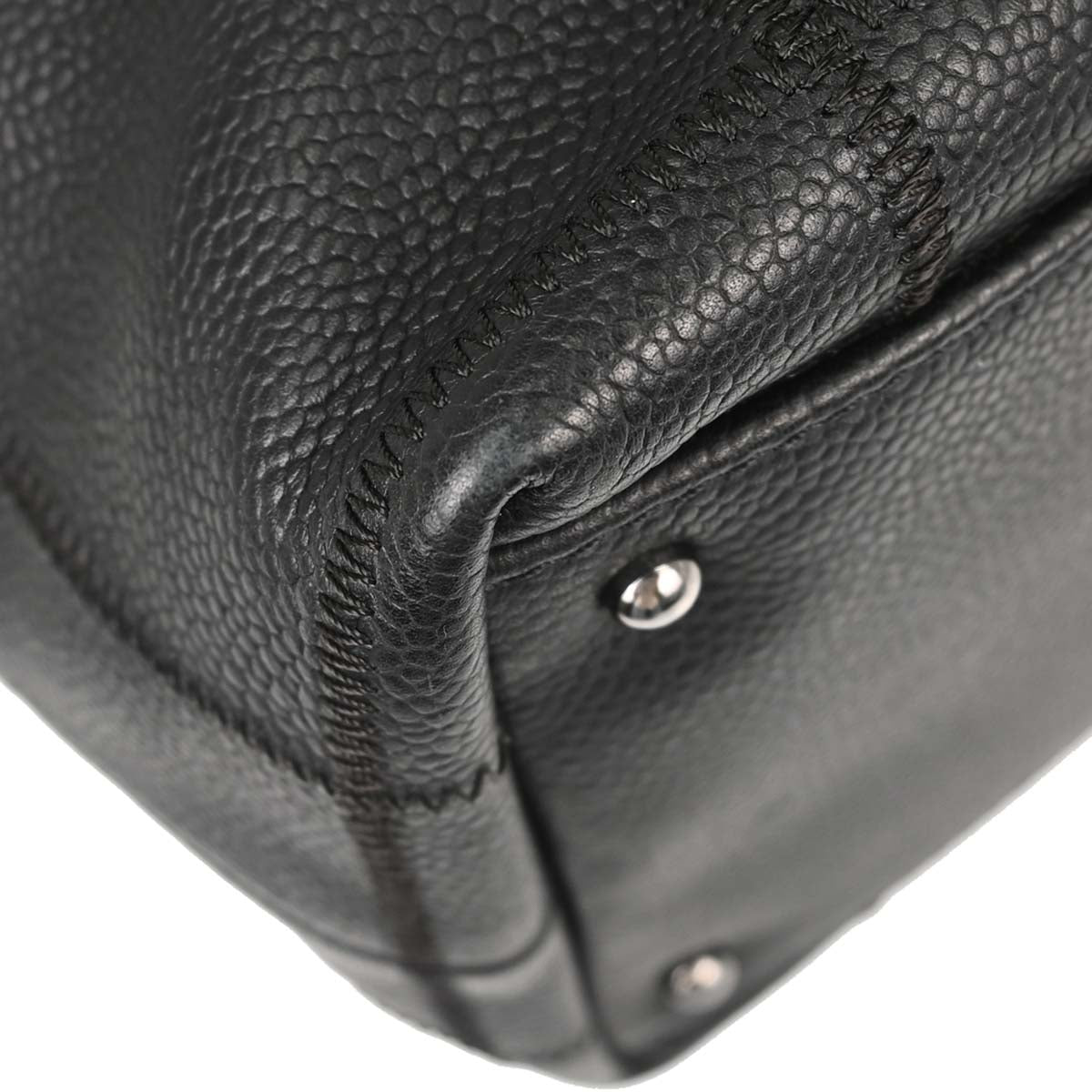 Chanel 2003-2004 Black Caviar Skin Choco Bar Wild Stitch Handbag