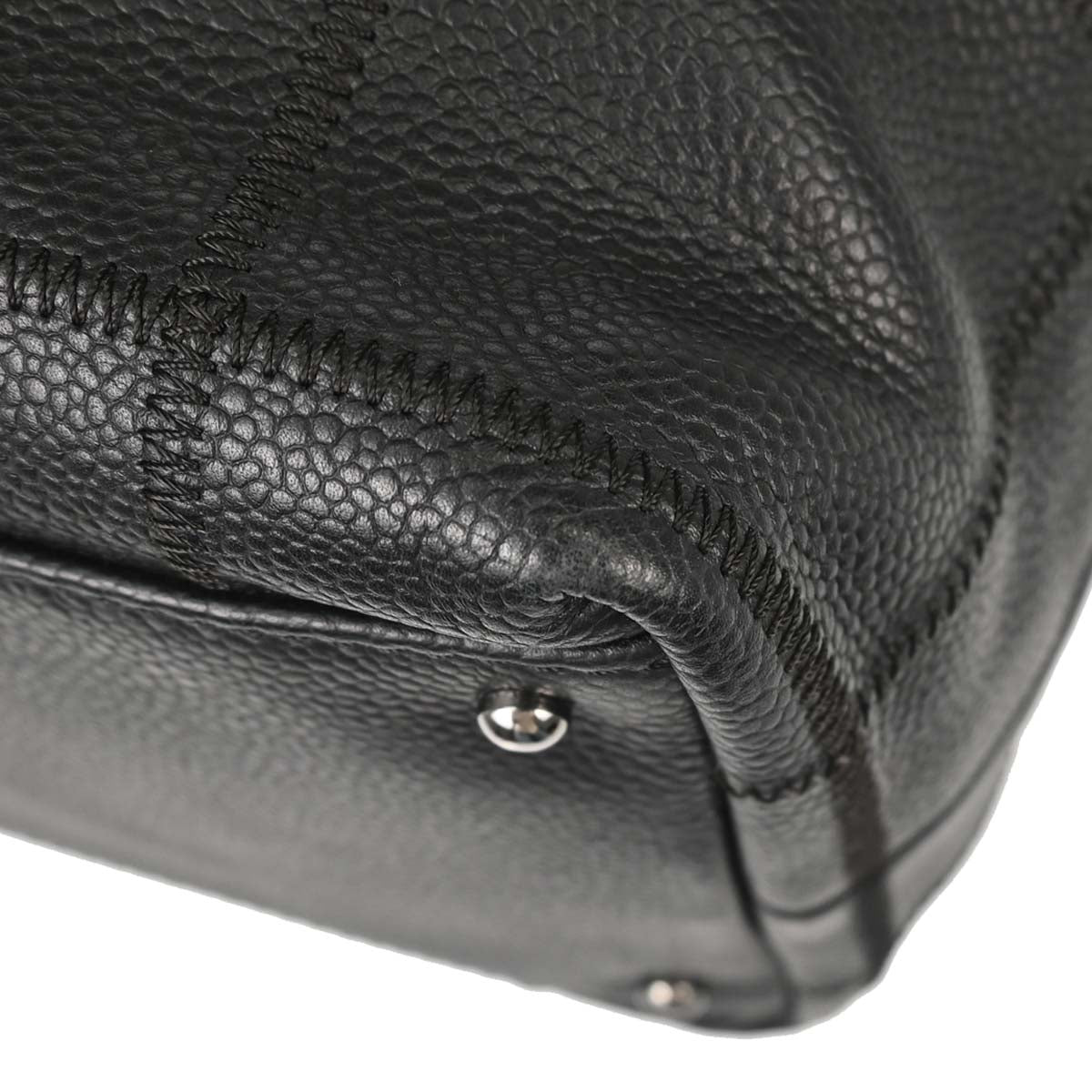 Chanel 2003-2004 Black Caviar Skin Choco Bar Wild Stitch Handbag