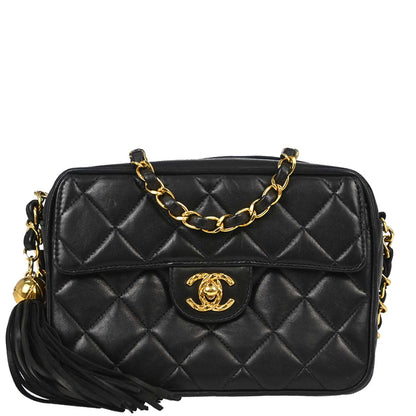 Chanel Black Lambskin Camera Bag Mini