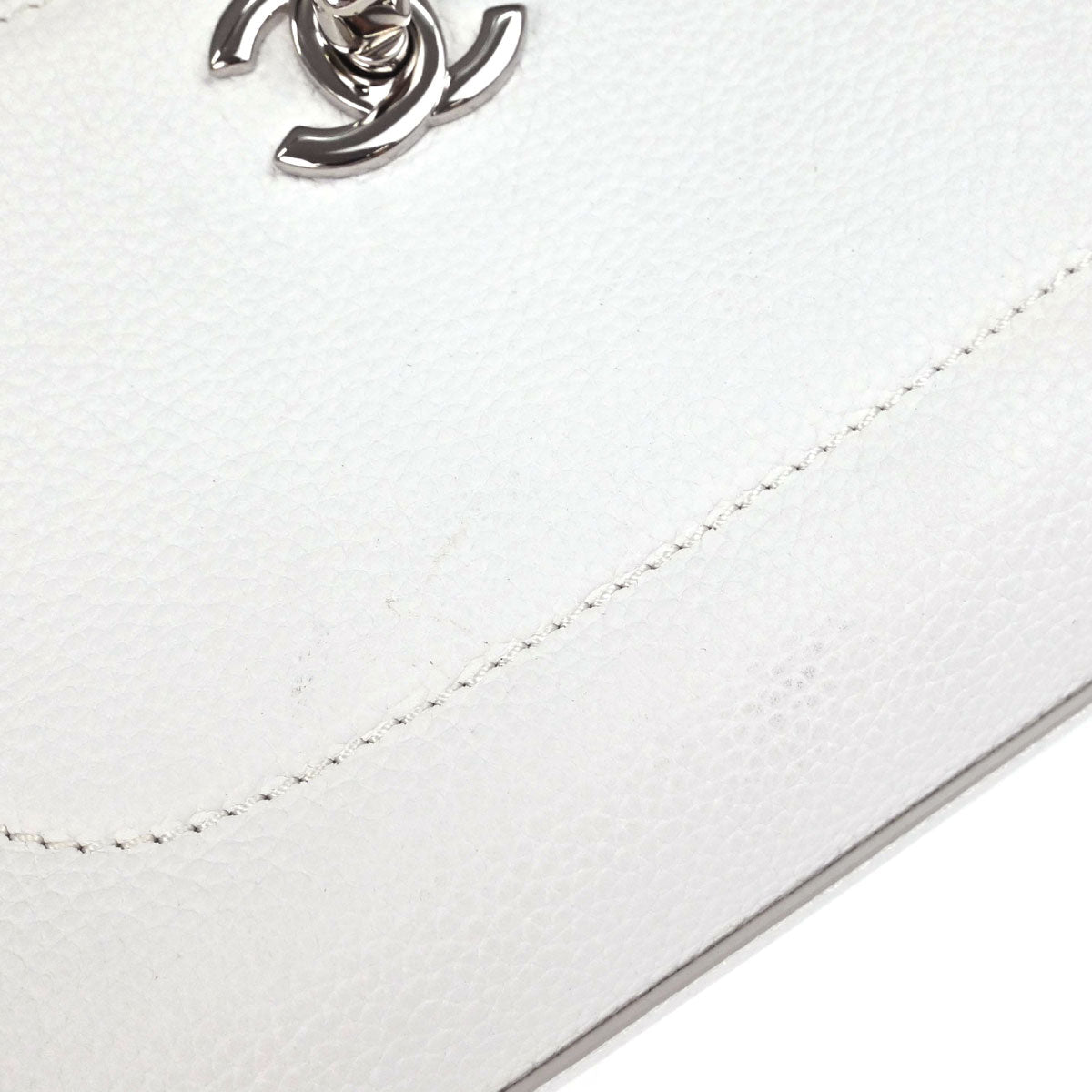 Chanel White Calfskin Neo Executive Cerf 2way Shoulder Tote Bag