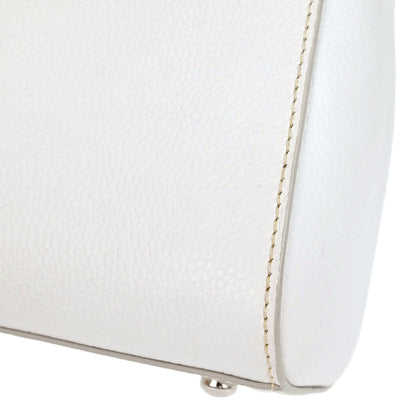 Chanel White Calfskin Neo Executive Cerf 2way Shoulder Tote Bag