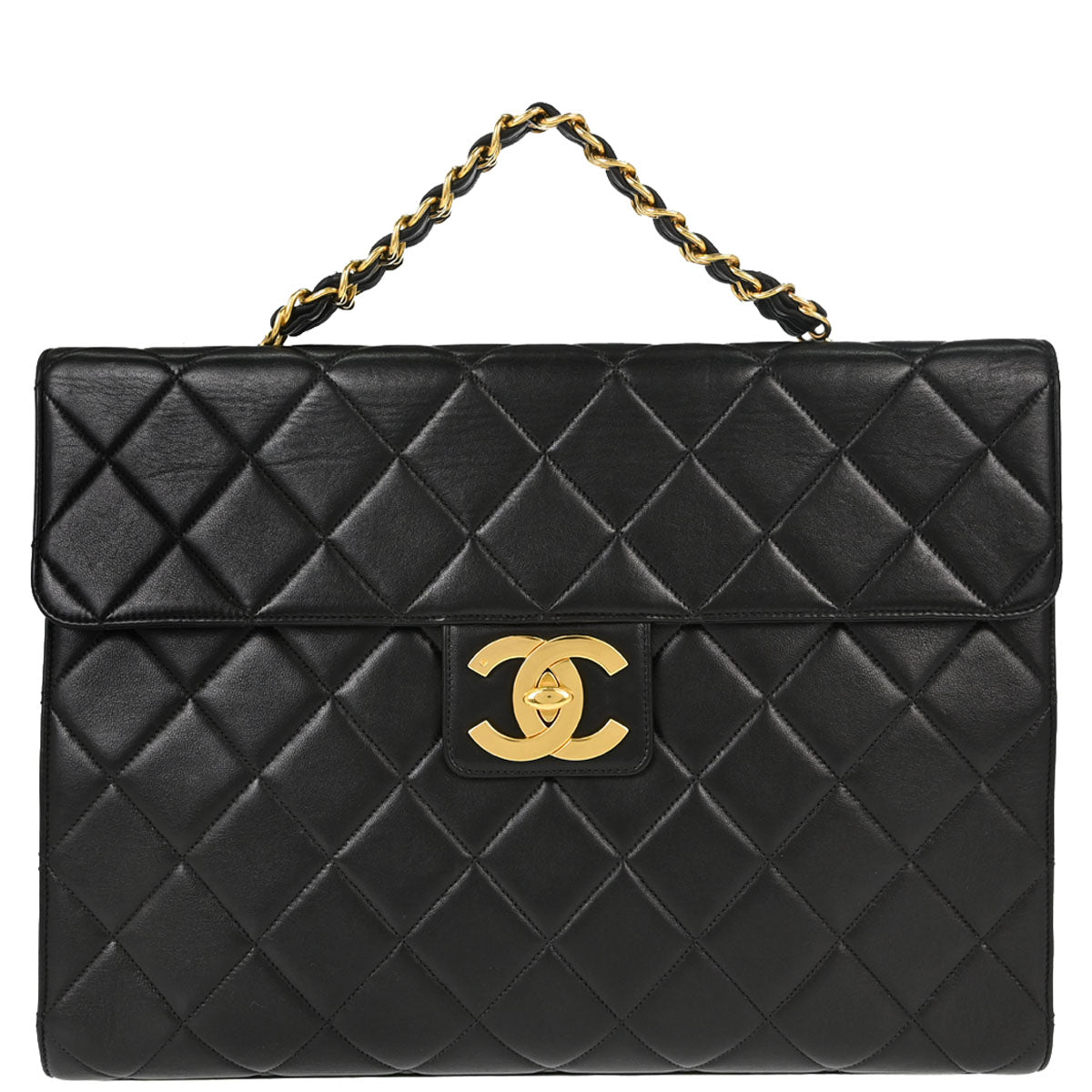 Chanel Black Lambskin Double Sided Handbag