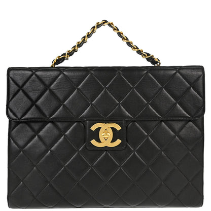 Chanel Black Lambskin Double Sided Handbag