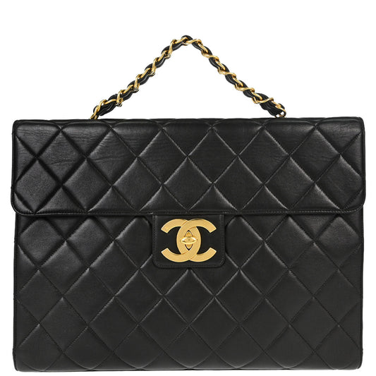 Chanel Black Lambskin Double Sided Handbag