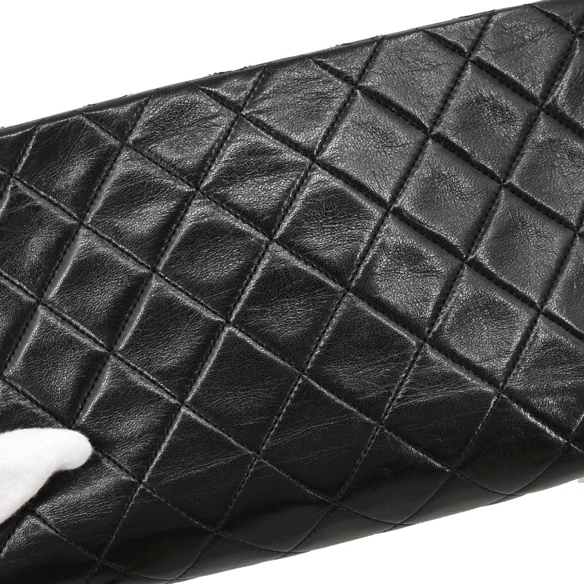 Chanel Black Lambskin Turnlock Small Full Flap Shoulder Bag