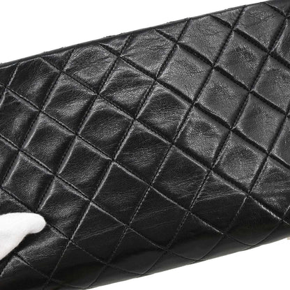 Chanel Black Lambskin Turnlock Small Full Flap Shoulder Bag