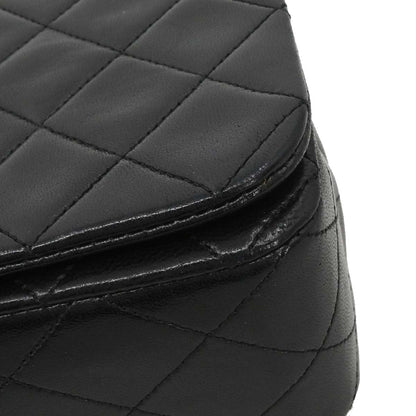Chanel Black Lambskin Turnlock Small Full Flap Shoulder Bag