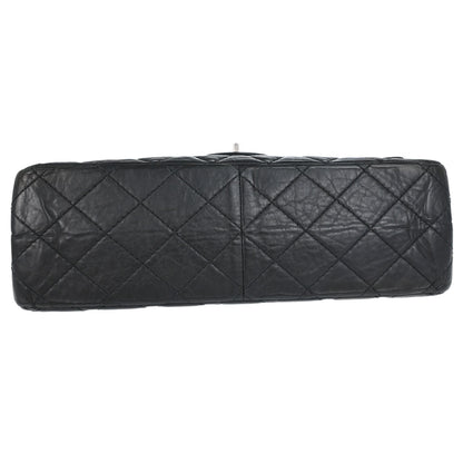 Chanel Black Calfskin 2.55 Classic Double Flap Shoulder Bag