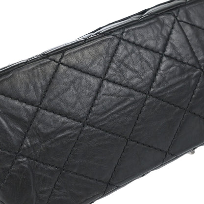 Chanel Black Calfskin 2.55 Classic Double Flap Shoulder Bag