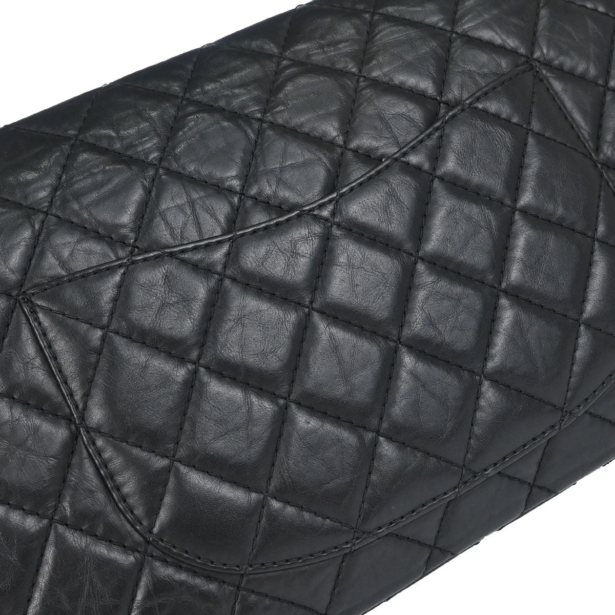Chanel Black Calfskin 2.55 Classic Double Flap Shoulder Bag