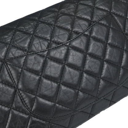 Chanel Black Calfskin 2.55 Classic Double Flap Shoulder Bag