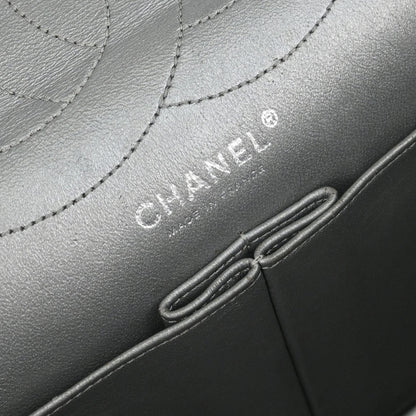 Chanel Silver Calfskin 2.55 Jumbo Classic Double Flap Shoulder Bag