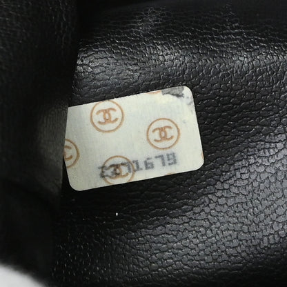 Chanel 1991-1994 Black Lambskin Triple CC Drawstring Shoulder Bag