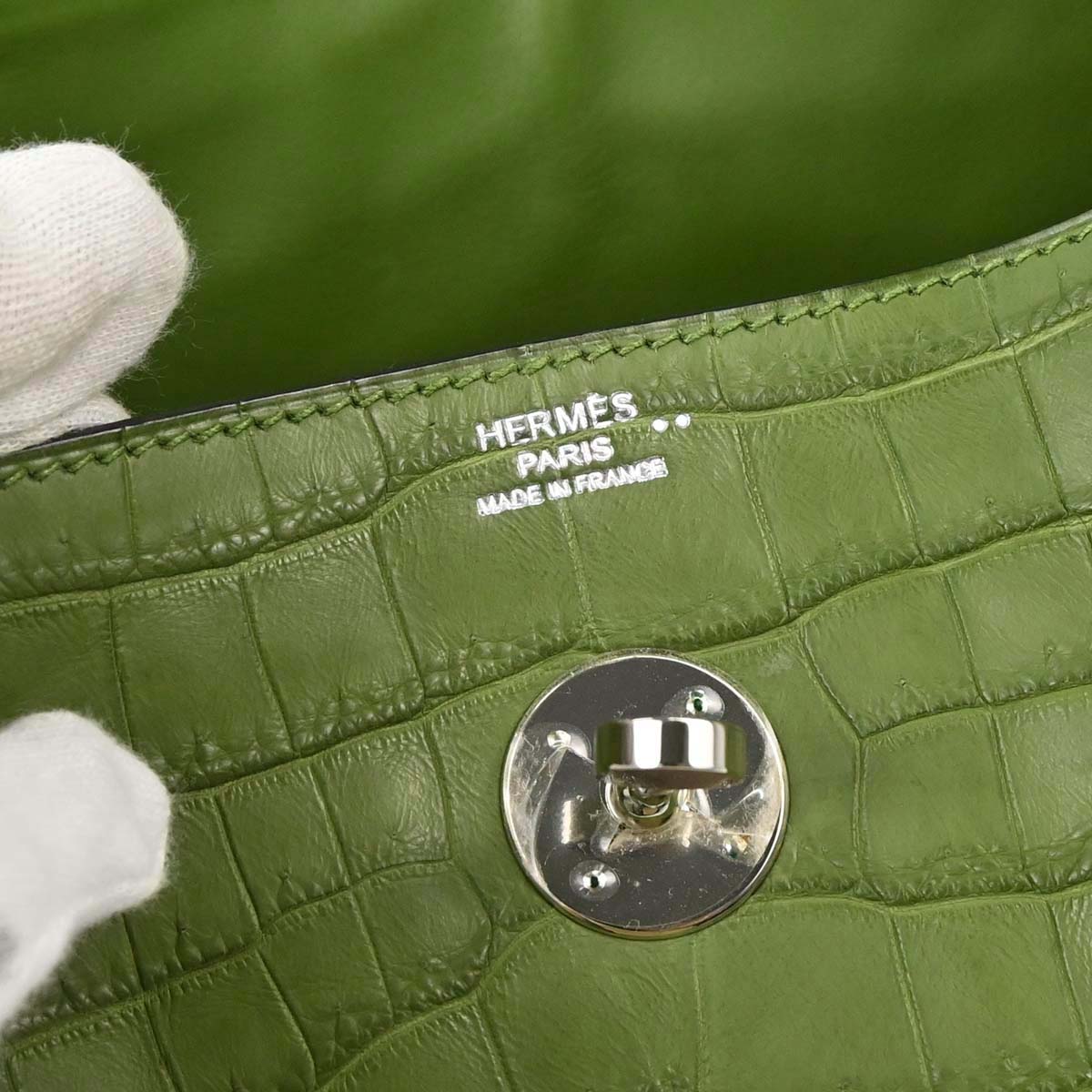 Hermes * Anis Green Niloticus Lindy 30 Shoulder Bag