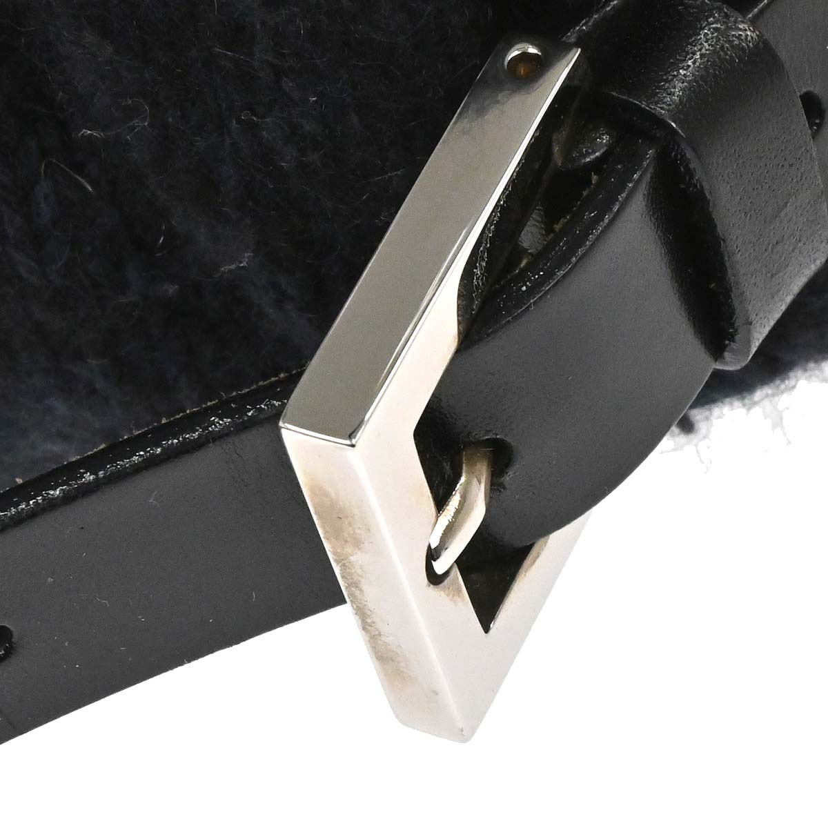 Fendi Black Wool Mamma Baguette Handbag