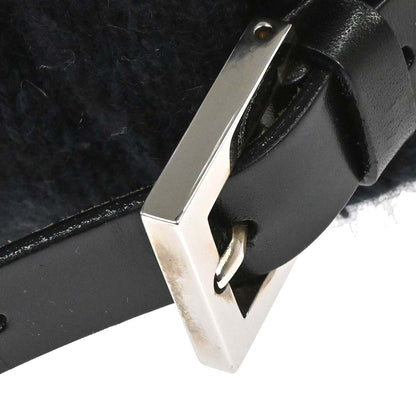 Fendi Black Wool Mamma Baguette Handbag