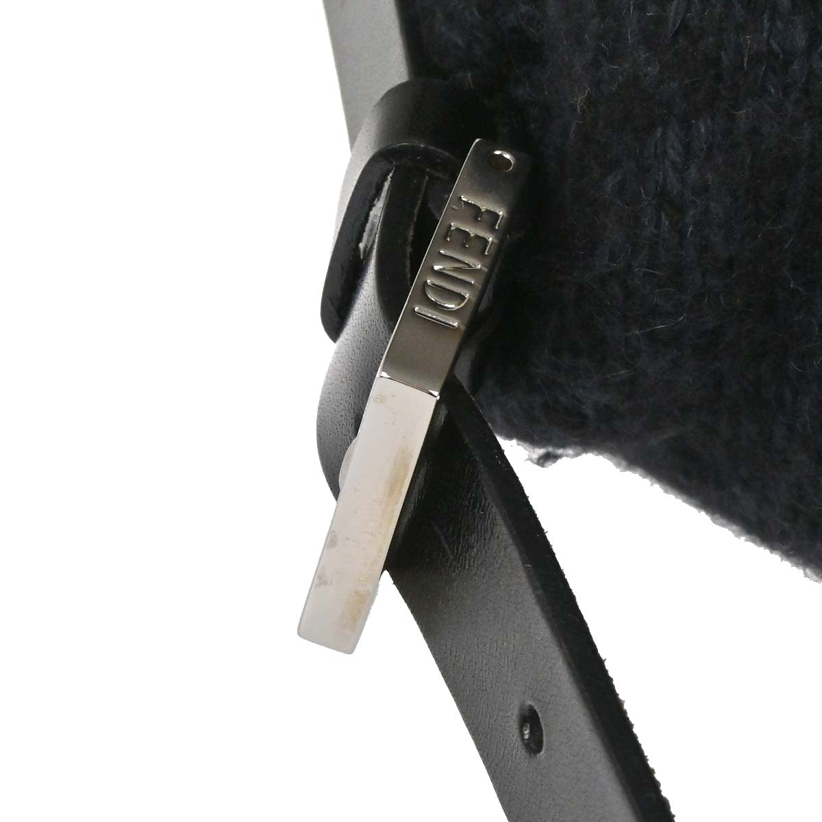 Fendi Black Wool Mamma Baguette Handbag