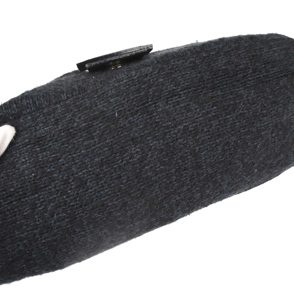 Fendi Black Wool Mamma Baguette Handbag