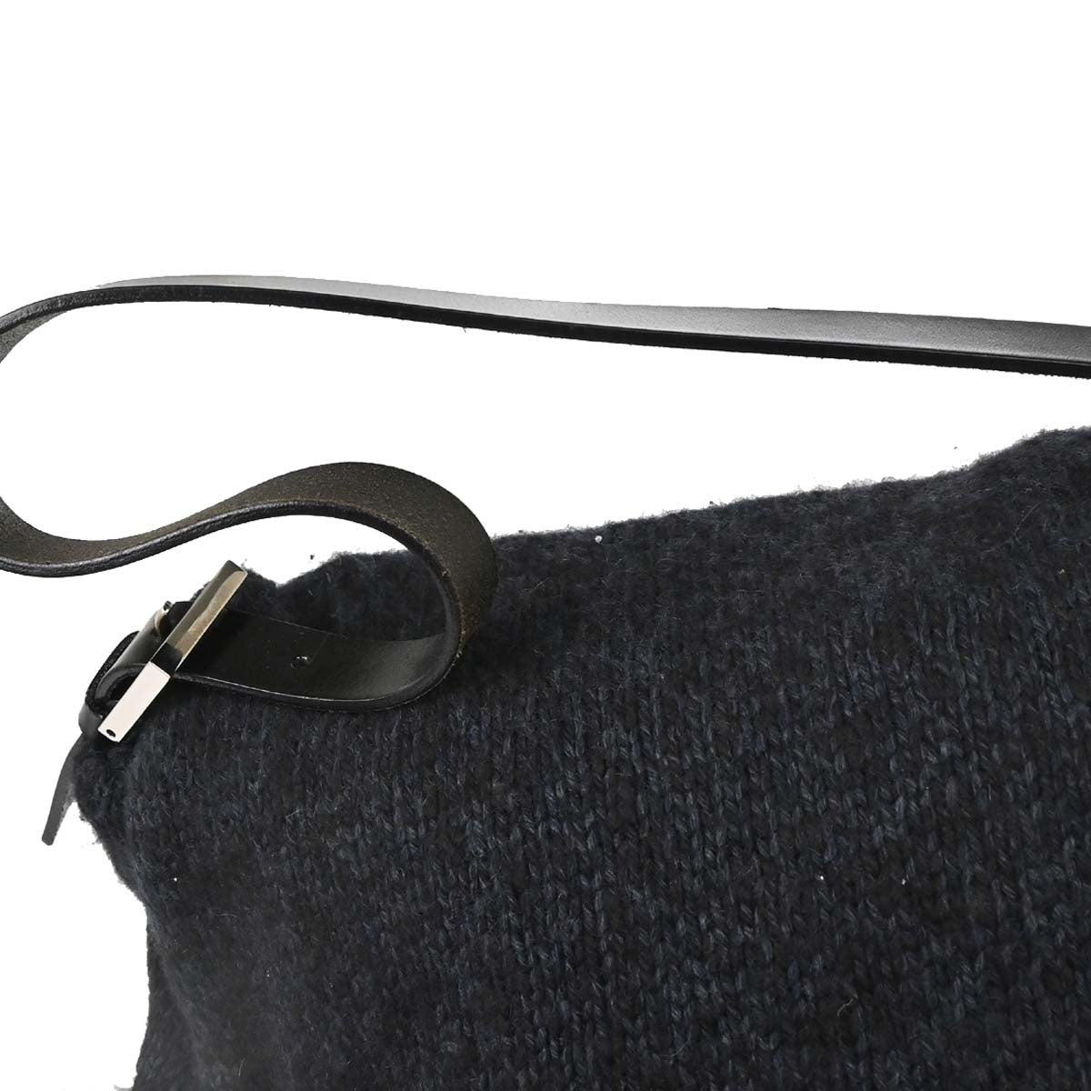 Fendi Black Wool Mamma Baguette Handbag